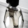 BIWKONI Acrylic Transparent Stool Home Bathroom Stool Modern Simple Living Room Child Low Stool,Doorway Shoe Stool,4 PCS,Gray,22cm view 3