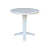 36" Solid Wood Round Top Pedestal Dining Table - 35.9" High, White view 3
