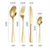 IFAJOOR Flatware Silverware Set, 24-piece Stainless Steel Cutlery Set, Golden Steak Knife, Fork, Spoon Hanging Rack Gift Box, Cutlery Set (Color : Black) view 2
