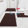 Smiry Luxury Chenille Bathroom Rugs 48x32, Extra Soft and Absorbent Shaggy Bath Mat, Machine Washable, Non-Slip Plush Carpet Runner for Tub, Shower, and Floor, Home Decor Accessories, Brown view 2