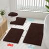 Smiry Luxury Chenille Bathroom Rugs 40x32, Extra Soft and Absorbent Shaggy Bath Mat, Machine Washable, Non-Slip Plush Carpet Runner for Tub, Shower, and Floor, Home Decor Accessories, Brown view 3