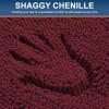 Smiry Luxury Chenille Bathroom Rugs 48x32, Extra Soft and Absorbent Shaggy Bath Mat, Machine Washable, Non-Slip Plush Carpet Runner for Tub, Shower, and Floor, Home Decor Accessories, Burgundy view 3