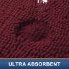 Smiry Luxury Chenille Bathroom Rugs 48x32, Extra Soft and Absorbent Shaggy Bath Mat, Machine Washable, Non-Slip Plush Carpet Runner for Tub, Shower, and Floor, Home Decor Accessories, Burgundy view 4