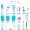 Cake Decorating Supplies Kit with Ebook, Cake Turntable for Decorating, 64 Icing Ping Tips, 32 Piping Bags,3 Icing Scrapers, 2 Spatulas, 14 Fondant Mould, Cake Leveler for Baking Beginners(Blue) view 4