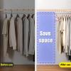Clothes Hangers - 10 Pack Flocked Anti-Slip Grooves Clothes Hangers Space Saving Hooks Hangets for Sling, Coats and Jackets (Color : B, Size : 45x23x0.5cm) view 2