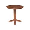 36" Solid Wood Round Top Pedestal Dining Table - 35.9" High, Distressed Oak view 3