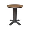 30" Solid Wood Round Top Pedestal Dining Table - 29.9" High, Hickory/Washed Coal view 3