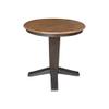 30" Solid Wood Round Top Pedestal Dining Table - 29.9" High, Hickory/Washed Coal view 4