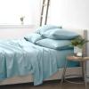 AHJ Beddings Hotel Luxury 1200 Thread Count Full Size 7 Piece Bed in a Bag (19 inch Deep Pocket Sheet Set & 300GSM Comforter) 100% Egyptian Cotton - Sky Blue Solid view 3