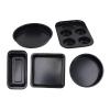 Bakeware Set Professional Carbon Steel Baking Pans Set with Cake Baking Pans Pizza Tray for Home Kitchen (Black) view 3