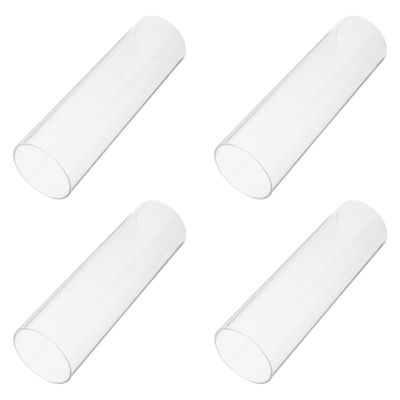WRITWAA 4pcs Transparent Glass Candle Covers Cylinder Candle Shield for Home Decoration for Pillar and Tealight Elegant Design for and Centerpieces
