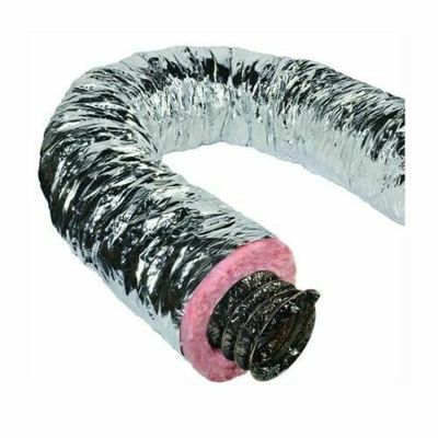 5" Silver Flex Insulated Flexible Duct R6 25', Replacement for QuietFlex OEM