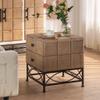 AIYIBETY Coffee Table, 21.06" Small Grid Splicing Design Retro Square Coffee Table with 2 Drawers,for Living Room,Office,and Dining Room view 1