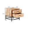 AIYIBETY Coffee Table, 21.06" Small Grid Splicing Design Retro Square Coffee Table with 2 Drawers,for Living Room,Office,and Dining Room view 2