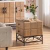 AIYIBETY Coffee Table, 21.06" Small Grid Splicing Design Retro Square Coffee Table with 2 Drawers,for Living Room,Office,and Dining Room view 3
