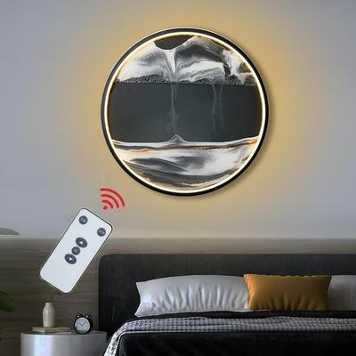 GeRRiT 16.3" Moving Sand Art Picture with Light, Wall Mounted, 3 Color Temp Dimming, USB Port, Sand Art Liquid Motion, for Home, Office, Restaurant Decorations, Color: C