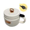 Bothyi Small Rice Cooker Electric Pot 1.6L Electric Cooker Personal Rice Maker Nonstick Noodle Cooker for 1-3 People Apartment Stews, Beige view 2
