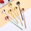 WHIERGGIN Silverware Set, 1/4/6/8/10 Pieces Gold Stainless Steel Round Spoons For Stirring Coffee Small Spoons Dessert Spoons Gift Spoons (Color : Silver, Size : 6Pcs) view 3