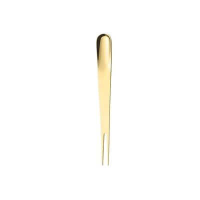 GOODJAYVEN Silverware Flatware Set, 1/4/6/8/10 Pieces Creative Stainless Steel Fruit Forks, Multifunctional Dual-purpose Cake Forks, Dessert Spoons, Integrated Spoons And Forks (Color : Gold, Size :