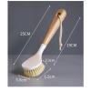 DIOMRIXY (Three-Packed) sisal Handle Pot Brush Multi-Function Long Handle Kitchen Cleaning Pot Brush Non-Stick pan Brush Pot Brush Pot Dish Bowl Brush view 2