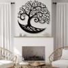 lunwall Tree of Life Metal Wall Art, Metal Tree of Life Wall Art, Wall Decor for Living Room, Bedroom, Dining Room, Office (39x39 inches/100x100 cm, Style 3) view 1