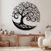 lunwall Tree of Life Metal Wall Art, Metal Tree of Life Wall Art, Wall Decor for Living Room, Bedroom, Dining Room, Office (39x39 inches/100x100 cm, Style 3) view 3