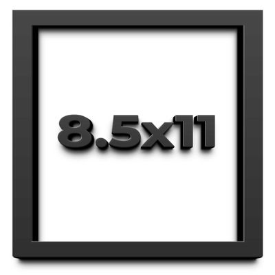 8.5x11 Black Shadow Box Frame - Contemporary Wood Shadow Box Complete with UV Acrylic, Foam Board Backing & Hanging Hardware