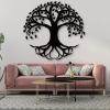 lunwall Tree of Life Metal Wall Art, Metal Tree of Life Wall Art, Wall Decor for Living Room, Bedroom, Dining Room, Office (39x39 inches/100x100 cm, Style 6) view 1