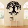 lunwall Tree of Life Metal Wall Art, Metal Tree of Life Wall Art, Wall Decor for Living Room, Bedroom, Dining Room, Office (39x39 inches/100x100 cm, Style 6) view 2