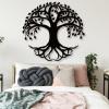 lunwall Tree of Life Metal Wall Art, Metal Tree of Life Wall Art, Wall Decor for Living Room, Bedroom, Dining Room, Office (39x39 inches/100x100 cm, Style 6) view 3