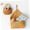 VILLFUL 1pc Wood Woven Hanging Flower Basket Natural Wall Decor for Plants Storage Home Accent Large for Indoor Outdoor Use view 4