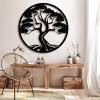 lunwall Tree of Life Metal Wall Art, Metal Tree of Life Wall Art, Wall Decor for Living Room, Bedroom, Dining Room, Office (35x35 inches/90x90 cm, Style 1) view 2