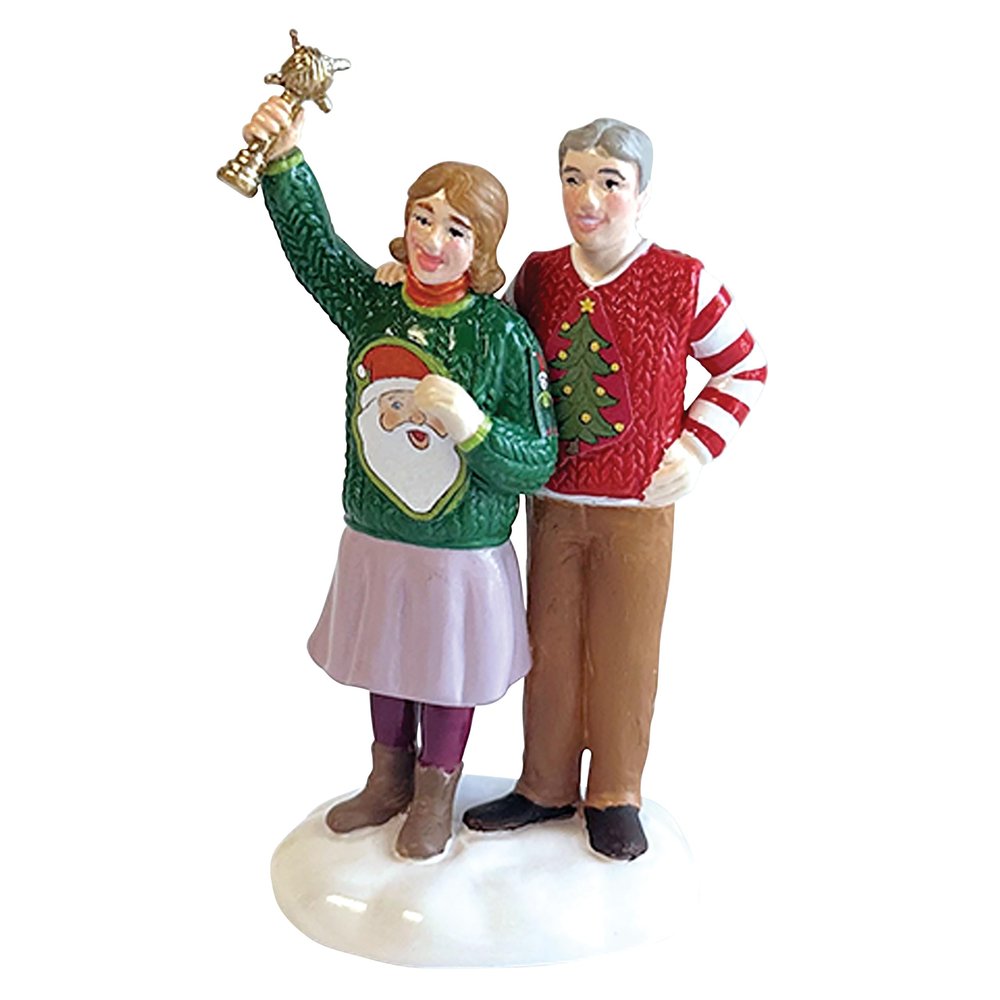 Department 56 Snow Village Accessories Ugliest Sweater Champion Figurine, 3.4 Inch, Multicolor
