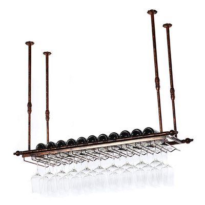 Ceiling Mounted Hanging Wine Bottle Holder Red Wine Cup Holder Upside Down Cup Holder Holder for Kitchen Bar Decor Shelf