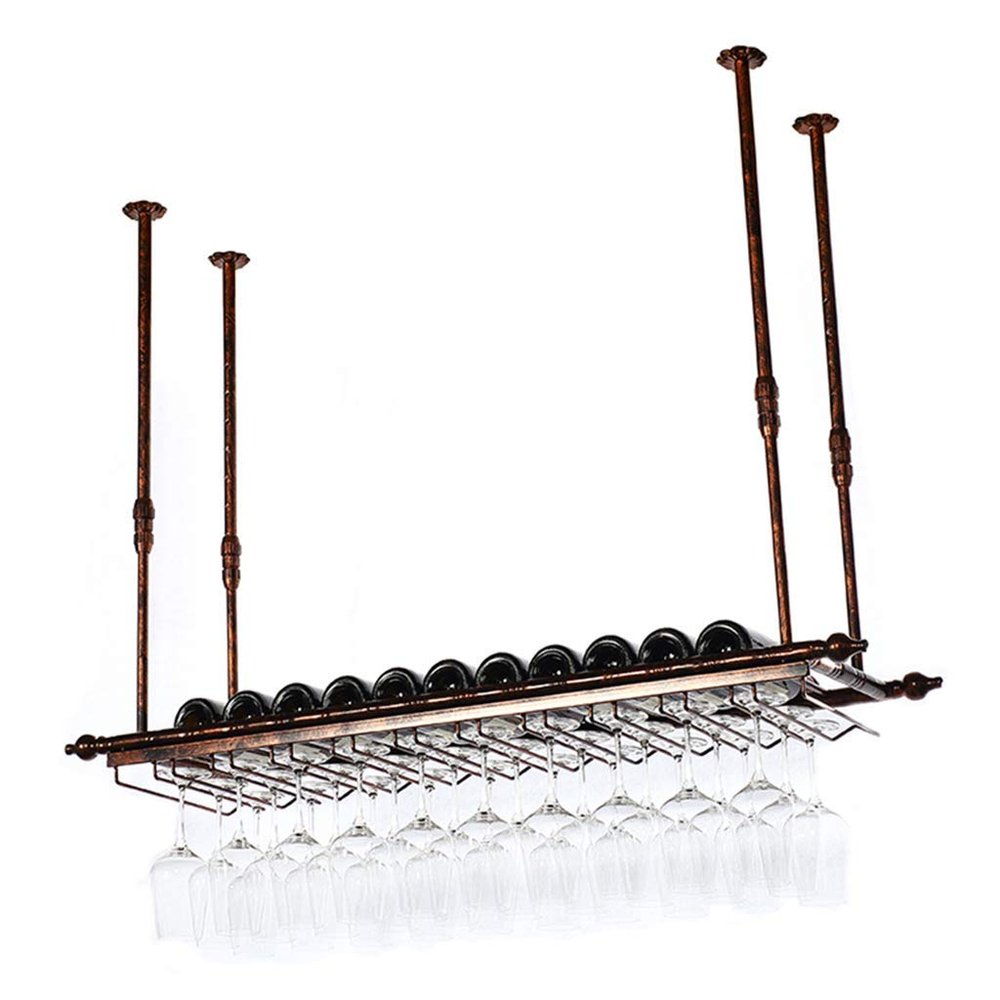 Ceiling Mounted Hanging Wine Bottle Holder Red Wine Cup Holder Upside Down Cup Holder Holder for Kitchen Bar Decor Shelf