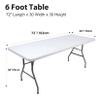BDDC Table Covers for 6 Foot Tables, 6 Pack Black Washable and Wrinkle Resistant Stretch Tablecloths Rectangle 6ft for Events, Wedding, Banquets, Parties view 2