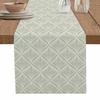 Sage Green Floral Table Runner 72 Inches Long,Kitchen Dining Burlap & Cotton Tablerunner for Small/Round/Square/Wedding/Coffee/Dining Table Party Home Abstract Minimalist Geometric Flower 16 x 72 view 1