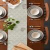 Sage Green Floral Table Runner 72 Inches Long,Kitchen Dining Burlap & Cotton Tablerunner for Small/Round/Square/Wedding/Coffee/Dining Table Party Home Abstract Minimalist Geometric Flower 16 x 72 view 2