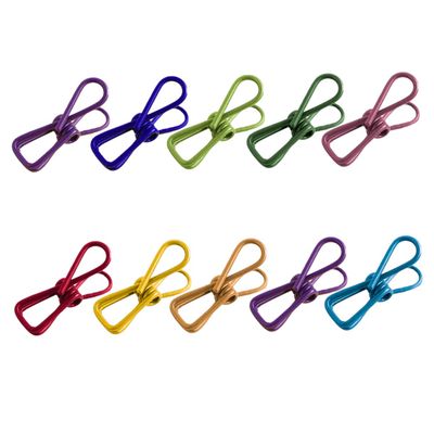 Beatifufu 50pcs Stainless Steel Colorful Clips Strong Multi-Purpose Utility Holders for Laundry Food Storage and Files Non-Slip Windproof