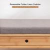 KAMPCO Wood Storage Bench for Entryway, Shoe Rack Bench with Drawers and Cotton Linen Seat Cushion, Change Shoes Bench, 74 x 34 x 55 cm, Grey view 3