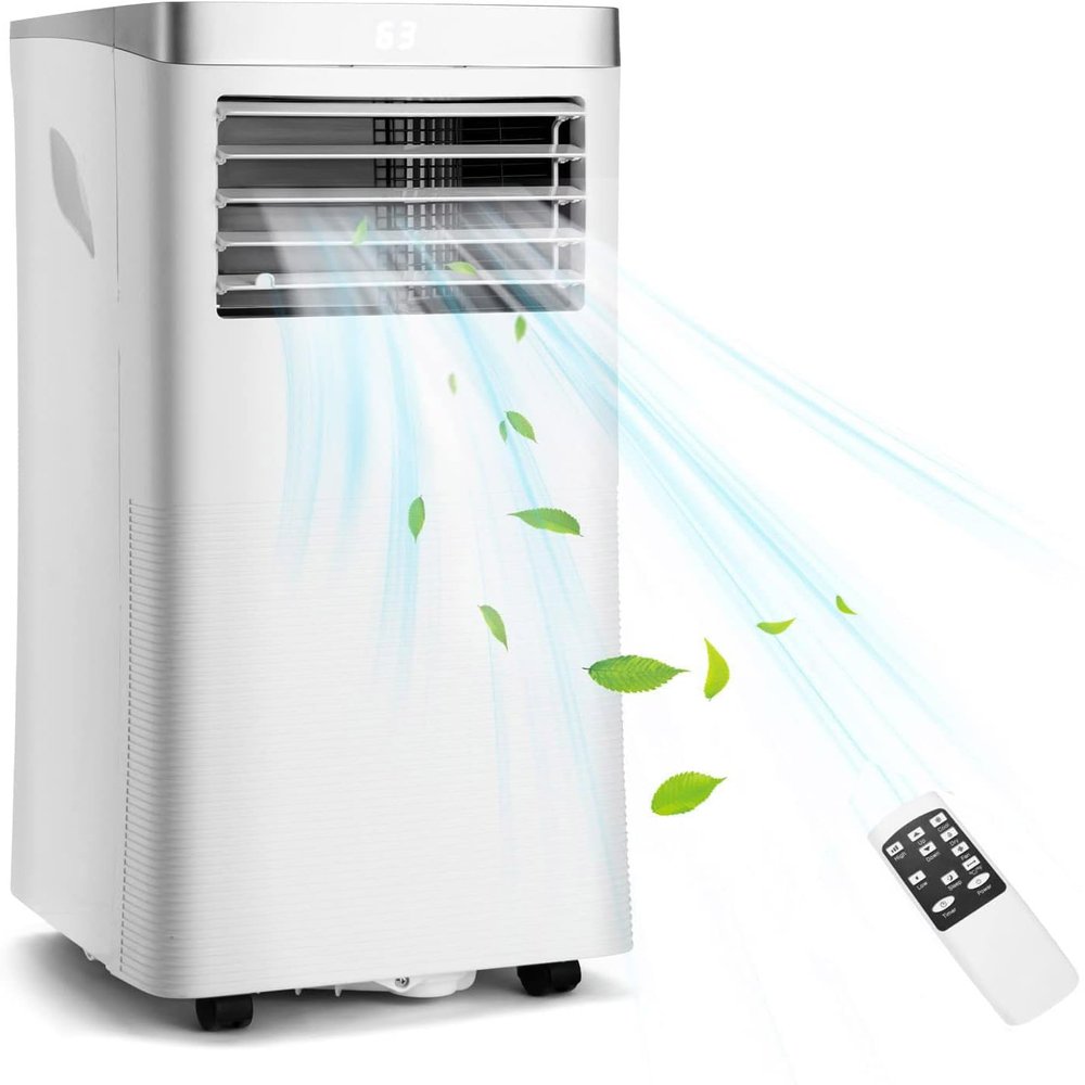 DORTALA Portable Air Conditioners 8000 BTU, AC Cooling Unit with Fan & Dehumidifier, Remote Control, 24H Timer, Window Kit, Standing AC for Bedroom, Dorm, Cools Up to 230 sq.ft