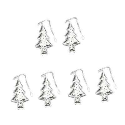 6 Pcs Tea Leaker for Tea Shop Christmas Tree Shape Tea Infuser Stainless Steel Tea Leaker Tea Strainer Creative Tea Filter