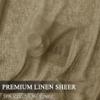 Fcosie Extra Long Linen Look Sheer Curtains 22ft Length Pinch Pleated Drapery Light Filtering Tall Window Panel Transparent Voile Sheer Breathable Drapes Custom Made, 2 PCS (Gravel, 52" W x 264" L) view 2