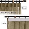 Fcosie Extra Long Linen Look Sheer Curtains 22ft Length Pinch Pleated Drapery Light Filtering Tall Window Panel Transparent Voile Sheer Breathable Drapes Custom Made, 2 PCS (Gravel, 52" W x 264" L) view 3