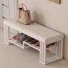 KAMPCO 3-Tier Shoe Rack for Entryway, White Metal Shoe Bench with Cushion Padded Seat, Shoe Organizer for Indoor Entrance Hallway Bedroom Living Room view 2