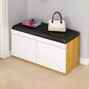 Shoe Storage Bench with Doors and 4 Compartments,Entryway Shoe Bench Seat Cabinet for Hallway,Bedroom,Living Room view 3