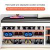 Shoe Storage Bench with Doors and 4 Compartments,Entryway Shoe Bench Seat Cabinet for Hallway,Bedroom,Living Room view 4