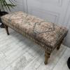 EASTERNRUGARTS Ottoman Bench with Rug Upholstered Handmade Wood Work for Boho Farmhouse Kitchen Dining Room Entryway Footstool Livingroom Bedroom, Piano Bench, Coffee Bench (Era-65, 18x18x43) view 3