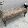 EASTERNRUGARTS Ottoman Bench with Rug Upholstered Handmade Wood Work for Boho Farmhouse Kitchen Dining Room Entryway Footstool Livingroom Bedroom, Piano Bench, Coffee Bench (Era-65, 18x18x43) view 4
