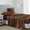 Lanest Housing Silk Satin Sheets, Twin Size Satin Bed Sheet Set with Deep Pockets, Cooling Soft and Hypoallergenic Satin Sheets Twin - Brown view 1